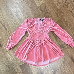 Katie J NYC Pink Velvet Kids Dress